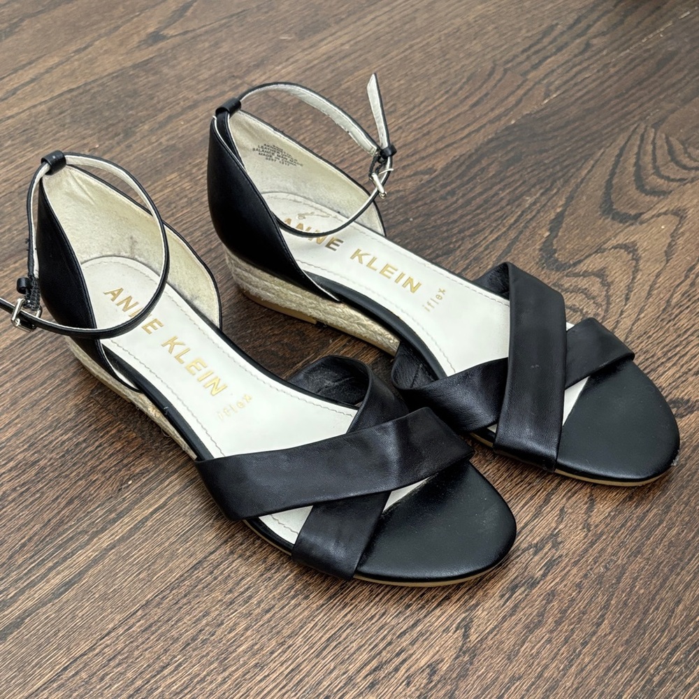 Anne Klein Black Strappy Sandals